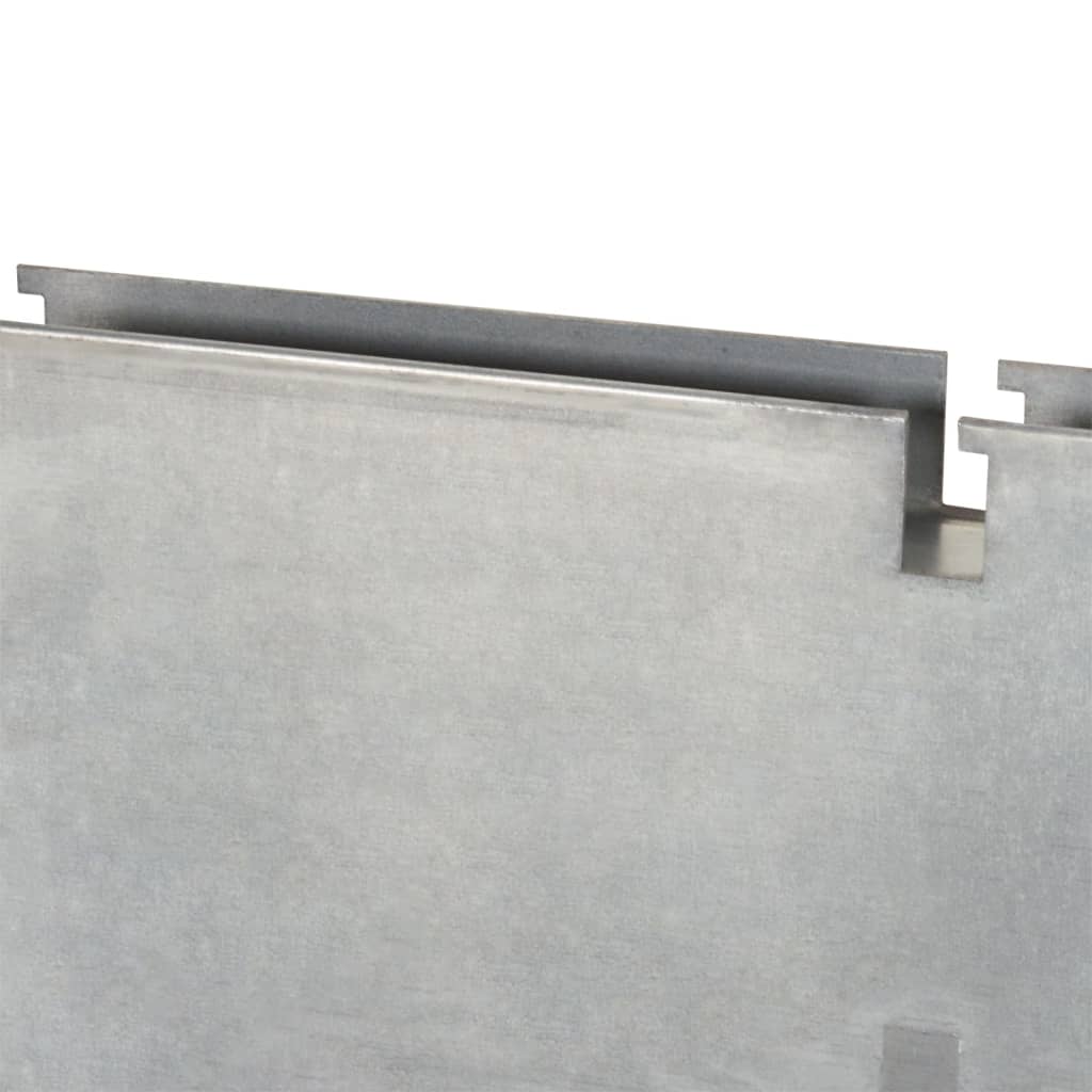 manoga CH | 142330 Pfosten für Gabionenzaun Silbern 260 cm Verzinkter Stahl