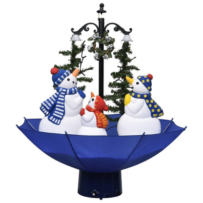 manoga CH | 289929 Weihnachtsbaum mit Schnee und Schirm-Fuß Blau 75 cm PVC