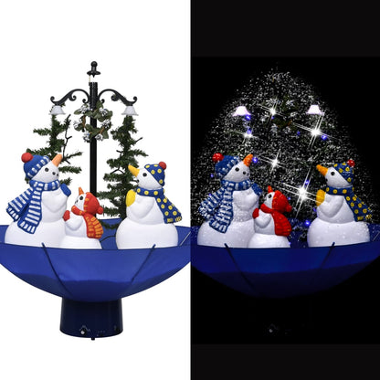 manoga CH | 289929 Weihnachtsbaum mit Schnee und Schirm-Fuß Blau 75 cm PVC