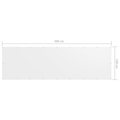 manoga CH | 134897 Balkon-Sichtschutz Weiß 120x400 cm Oxford-Gewebe