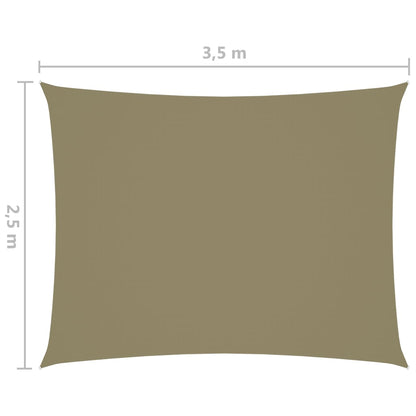 manoga CH | 135151 Sonnensegel Oxford-Gewebe Rechteckig 2,5x3,5 m Beige