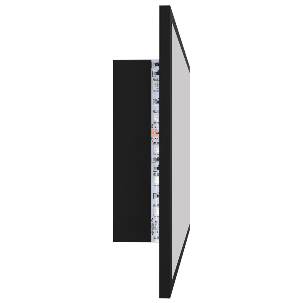 manoga CH | 804925 LED-Badspiegel Schwarz 80x8,5x37 cm Acryl