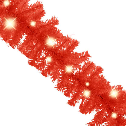 manoga CH | 329197 Weihnachtsgirlande mit LED-Lichtern 20 m Rot