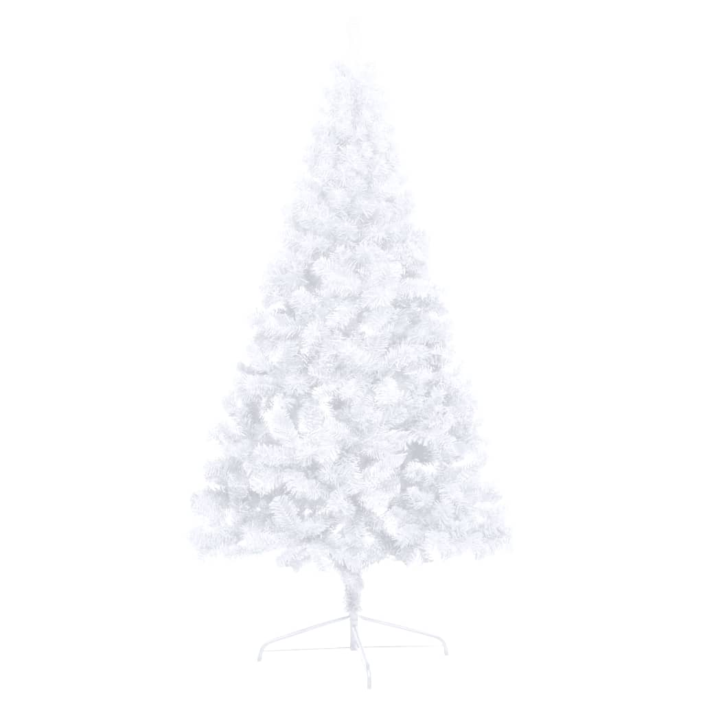 manoga CH | 3077483 Künstlicher Halb-Weihnachtsbaum Beleuchtung Kugeln Weiß 150 cm