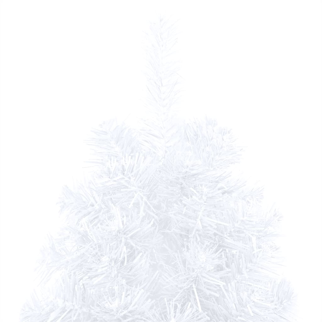 manoga CH | 3077483 Künstlicher Halb-Weihnachtsbaum Beleuchtung Kugeln Weiß 150 cm