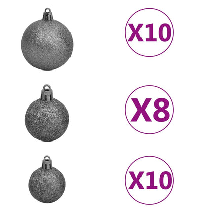 manoga CH | 3077682 Künstlicher Weihnachtsbaum Beleuchtung & Kugeln Blau 210 cm