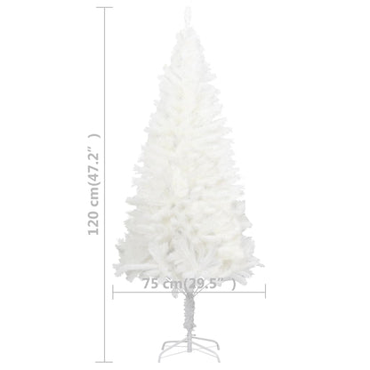 manoga CH | 3077718 Künstlicher Weihnachtsbaum mit Beleuchtung & Kugeln Weiß 120 cm