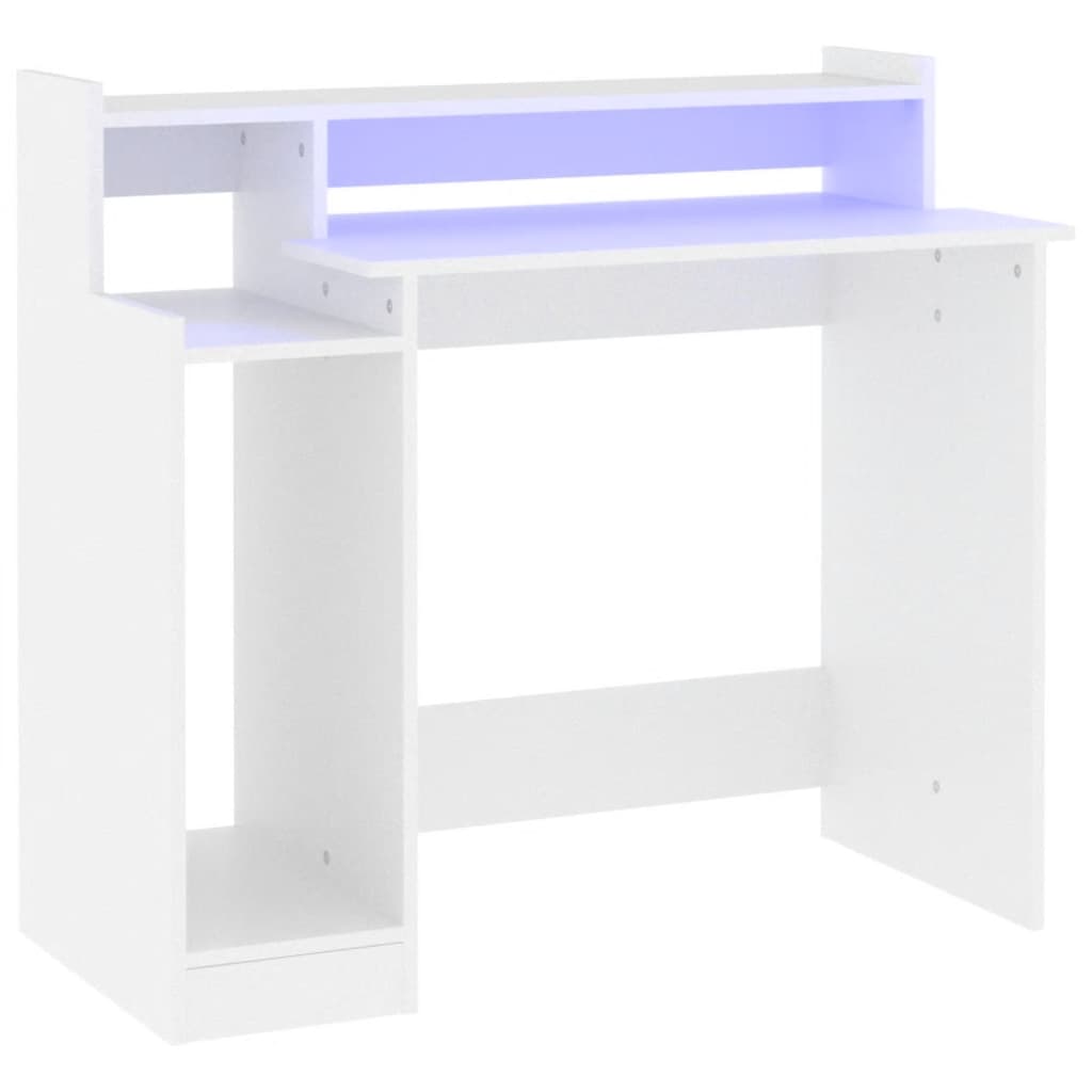 manoga CH | 805552 Schreibtisch mit LEDs Weiß 97x45x90 cm Holzwerkstoff