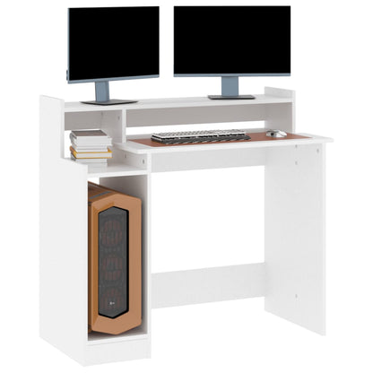 manoga CH | 805552 Schreibtisch mit LEDs Weiß 97x45x90 cm Holzwerkstoff